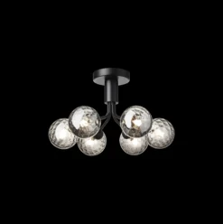 Kjøkkenbelysning Tak|Baderomsbelysning Tak>Nuura Apiales 6 taklampe - satengsort / optic røyket glass Svart / Røyk