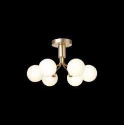 Kjøkkenbelysning Tak|Baderomsbelysning Tak>Nuura Apiales 6 taklampe børstet / opal glass Messing