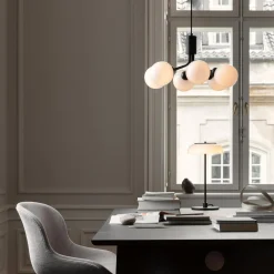 Kjøkkenbelysning Tak|Baderomsbelysning Tak>Nuura Apiales 6 taklampe satin Svart / Opal