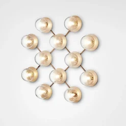 Baderomsbelysning Tak|Interiørlamper>Nuura Liila 12 taklampe/vegglampe - optic Messing