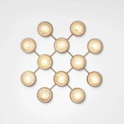 Baderomsbelysning Tak|Interiørlamper>Nuura Liila 12 taklampe/vegglampe - optic Messing