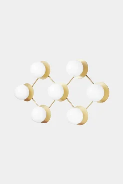 Baderomsbelysning Tak|Interiørlamper>Nuura Liila 7 taklampe/vegglampe - opal Messing / Opal