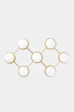 Baderomsbelysning Tak|Interiørlamper>Nuura Liila 7 taklampe/vegglampe - opal Messing / Opal