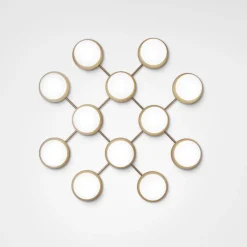 Baderomsbelysning Tak|Interiørlamper>Nuura Liila 12 taklampe/vegglampe - opal Messing / Opal