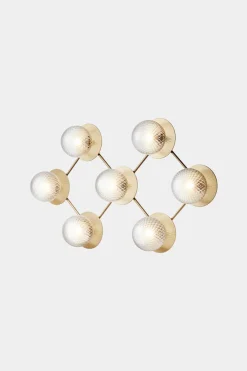 Baderomsbelysning Tak|Interiørlamper>Nuura Liila 7 taklampe/vegglampe - optic Messing