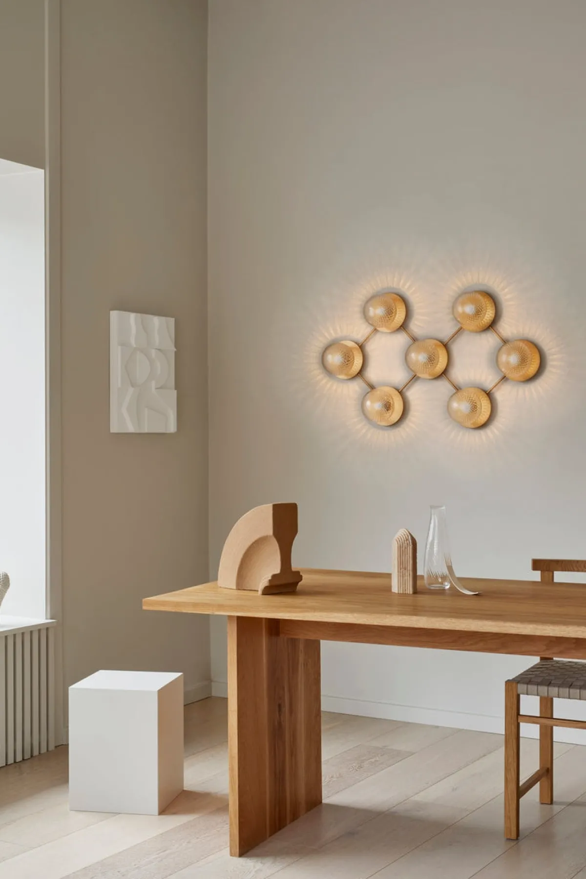 Baderomsbelysning Tak|Interiørlamper>Nuura Liila 7 taklampe/vegglampe - optic Messing