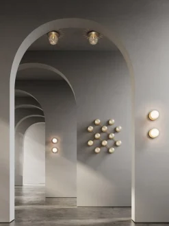 Baderomsbelysning Tak|Interiørlamper>Nuura Liila 1 vegglampe/taklampe - small - nordic gold / opal Messing