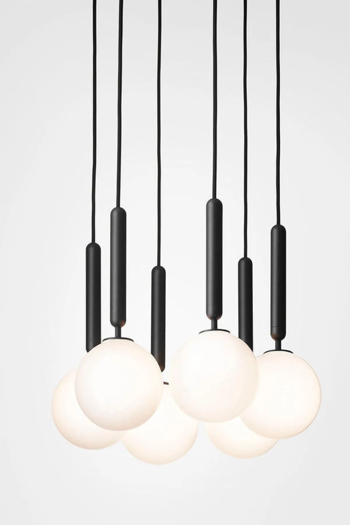 Kjøkkenbelysning Tak|Takpendler>Nuura Miira 6 Svart / Opal