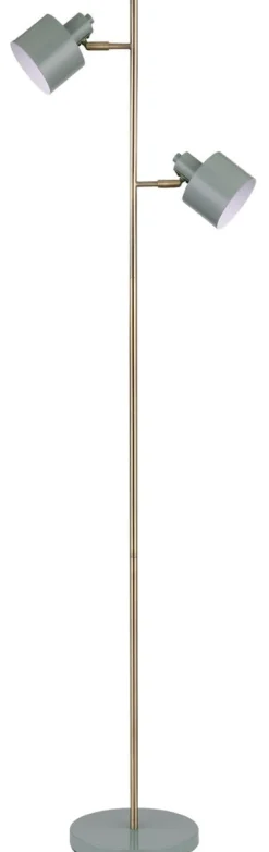Leselamper Gulv>Dyberg Larsen Ocean gulvlampe 2-lys 160 cm - Oliven/Messingfarget Messing / Grønn