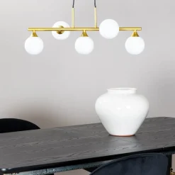 Kjøkkenbelysning Tak|Takpendler>Venture Home Orb takpendel 63 cm - Opal/Messingfarget