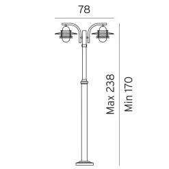 Lightup-Pris|Lyktestolper>Norlys Oslo stolpe 242 Svart