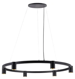 Kjøkkenbelysning Tak|Takpendler>NorDesign Oz K6 circular takpendel 90 cm - Svart/Gullfarget Svart / Gull