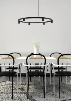 Kjøkkenbelysning Tak|Takpendler>NorDesign Oz K6 circular takpendel 90 cm - Svart/Gullfarget Svart / Gull