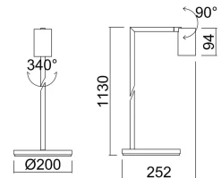 Leselamper Gulv>NorDesign Oz K1 gulvlampe - Svart/Gullfarget Svart / Gull