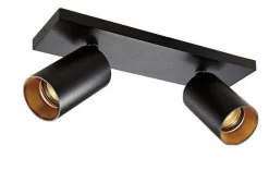 Kjøkkenbelysning Tak|Spotter & Skinner>NorDesign OZ K2 taklampe med 2 spotter - Svart/gull Svart / Gull