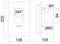 Leselamper|Vegglamper Med Usb>NorDesign Oz K1 vegglampe m/USB - Svart/Gullfarget Svart / Gull