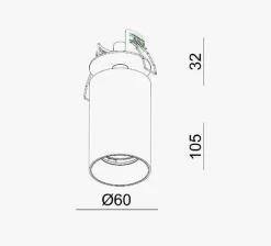 Kjøkkenbelysning Tak|Spotter & Skinner>NorDesign Oz Recessed downlight spot - sand Svart/gull Svart / Gull