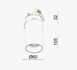 Kjøkkenbelysning Tak|Spotter & Skinner>NorDesign Oz Recessed downlight spot - signal Hvit/Svart Hvit / Svart