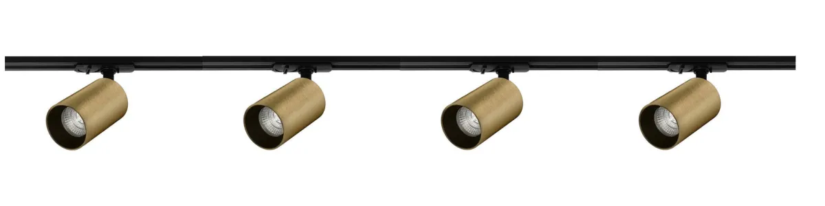 Kjøkkenbelysning Tak|Vox Spotskinner>NorDesign Oz spotskinne 4 spotter 2 meter - Svart/Messing Svart / Messing