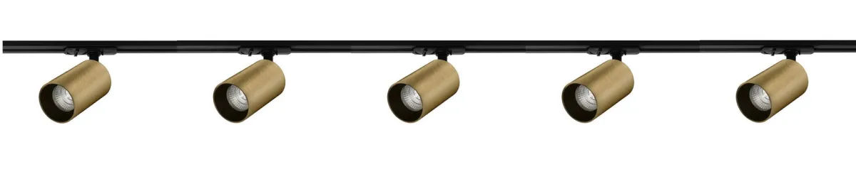 Kjøkkenbelysning Tak|Vox Spotskinner>NorDesign Oz spotskinne 5 spotter 2 meter - Svart/Messing Svart / Messing