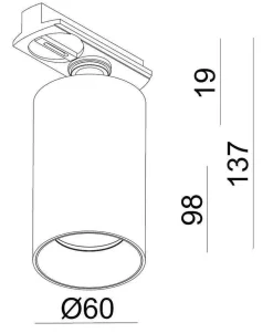 Kjøkkenbelysning Tak|Vox Spotskinner>NorDesign Oz spotskinne 3 spotter 1 meter - Pure white/Svart Pure White / Svart
