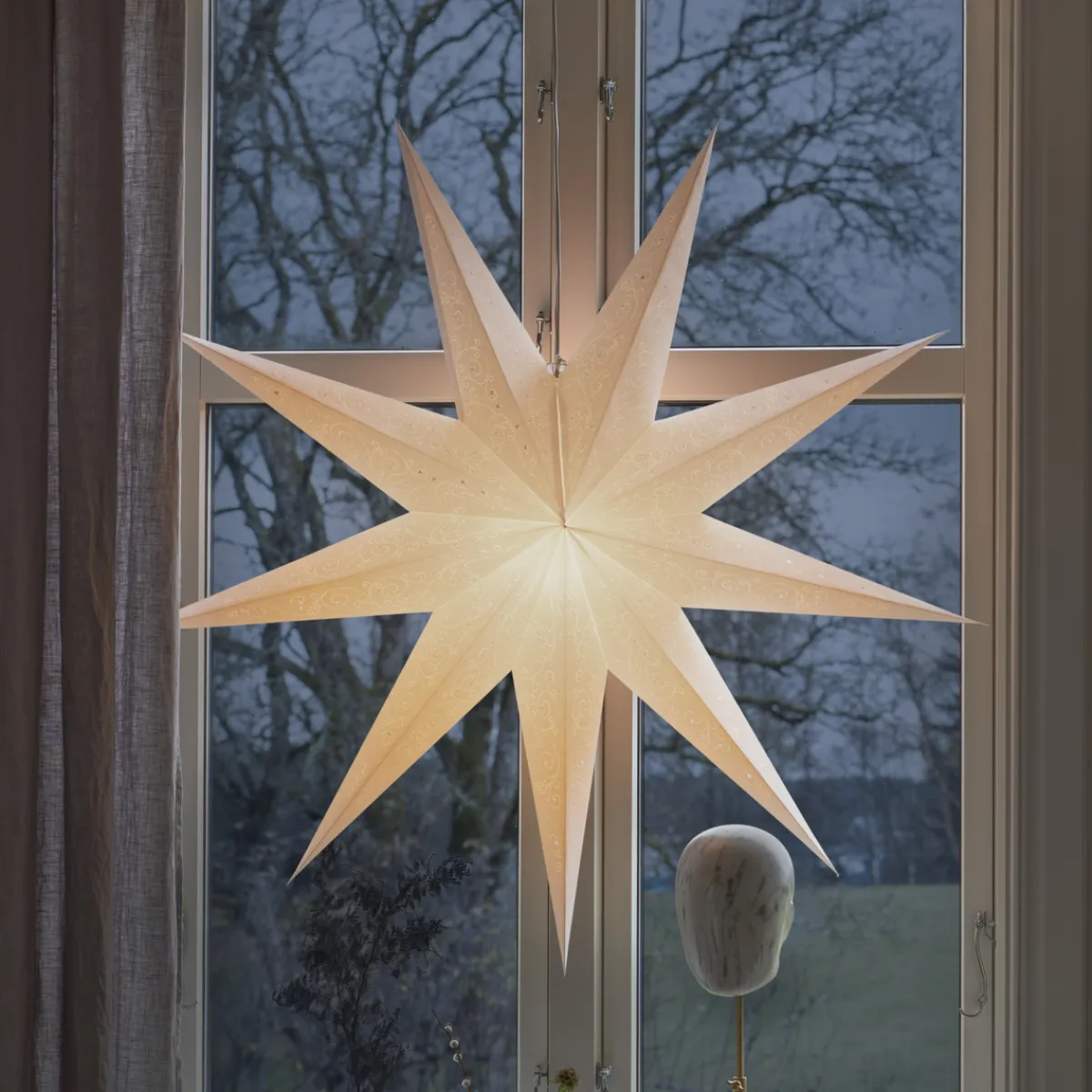 Adventsstjerner>Konstsmide Pappstjerne 115 cm 9 armet - Hvit