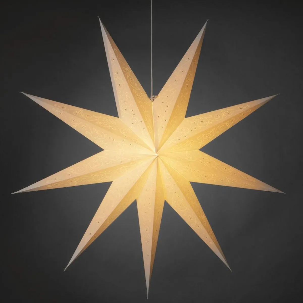 Adventsstjerner>Konstsmide Pappstjerne 115 cm 9 armet - Hvit