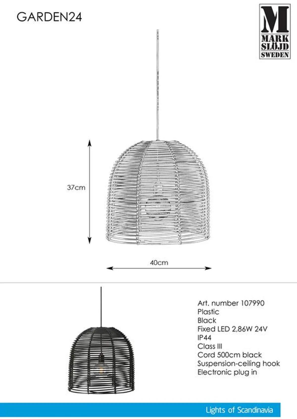 Garden 24 System>Marksløjd Pendel 40 - Garden 24 - Svart