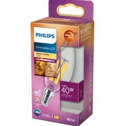 Led-Pærer E14 Sokkel>Philips E14 LED 3,4 watt (40W) Warmglow - Dimbar Klar