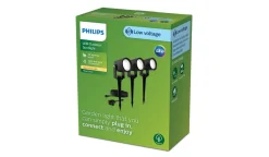 Philips Gardenlink>Philips Gardenlink Reuel bakkespotter 2700K 1,5W IP44 3-pakning - 24 Volt Svart