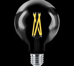 Dekorpære E27|Led-Pærer E27 Sokkel>Philips Globe filament LED warmglow E27 5,9W 95 mm dimbar - Klar Hvit