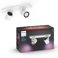Kjøkkenbelysning Tak|Philips Hue>Philips Hue Argenta dobbel spotlight white and colore ambiance Aluminium