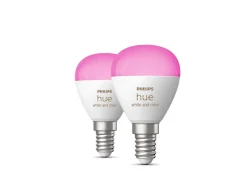 Led-Smartlyspærer|Led-Pærer E14 Sokkel>Philips Hue P45 E14 lyspære 5,1W 2200-6500K Hue White Color Ambiance - 2 pakning