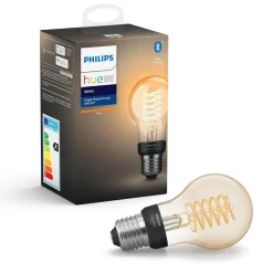 Led-Smartlyspærer|Led-Pærer Smart E27 Sokkel>Philips Hue White LED E27 Filament 7,2W, 2100K, dimbar, bluetooth Amber