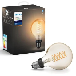 Led-Smartlyspærer|Led-Pærer Smart E27 Sokkel>Philips Hue White LED E27 Globe Filament 7,2W, 2100 K, dimbar, bluetooth Amber