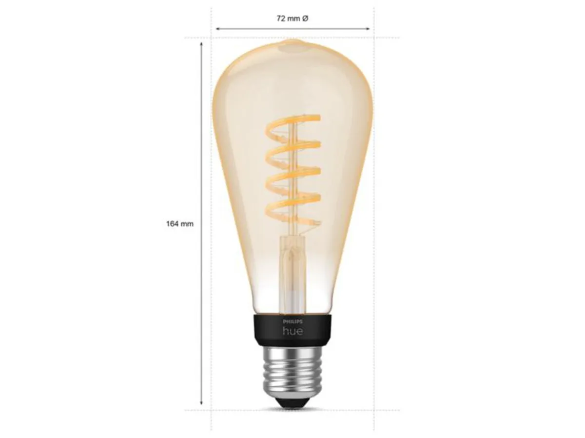 Led-Pærer Smart E27 Sokkel|Philips Hue>Philips Hue white LED 7W E27 ST72 2200-4500 Kelvin - 72 mm Hvit