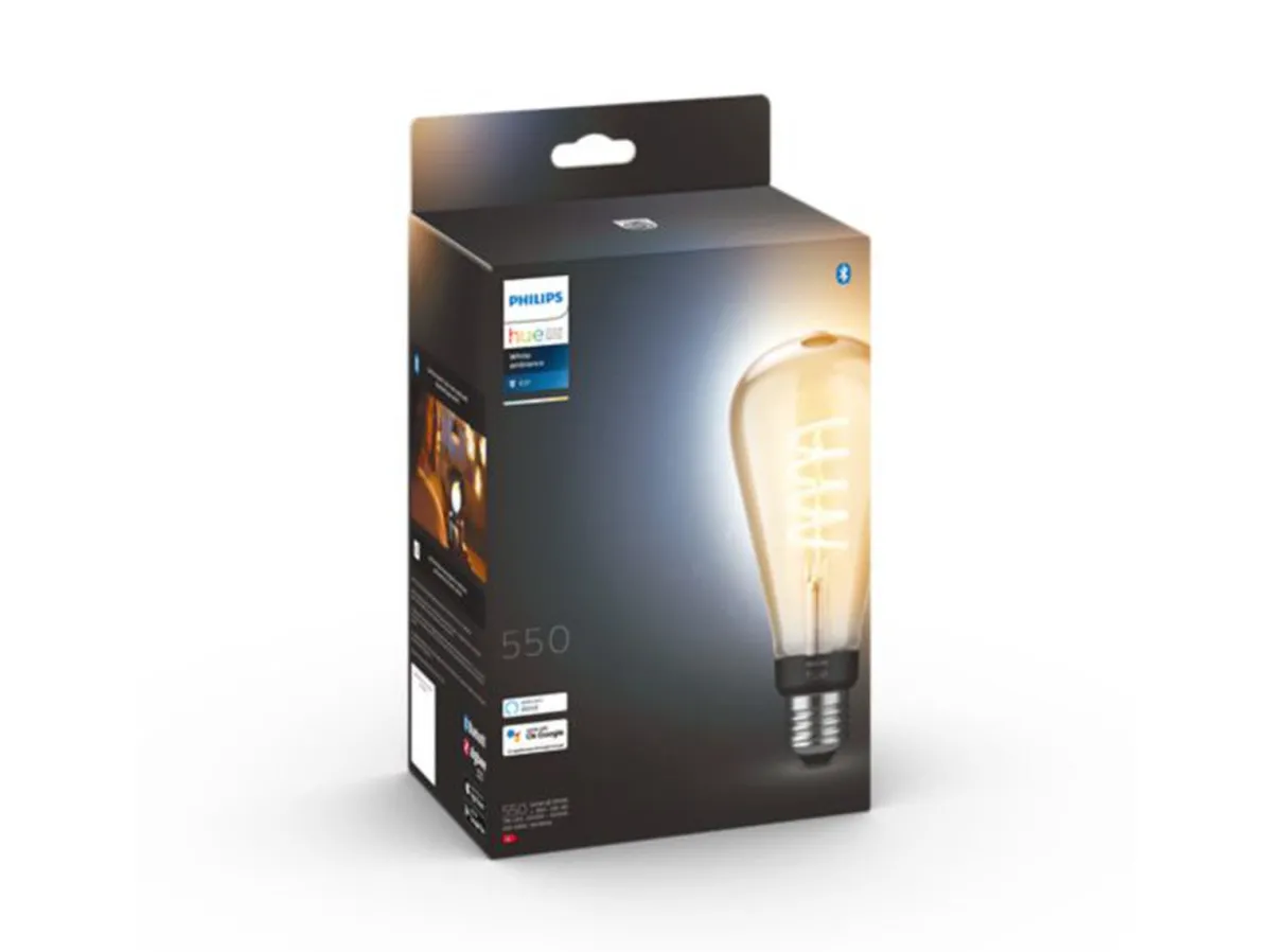 Led-Pærer Smart E27 Sokkel|Philips Hue>Philips Hue white LED 7W E27 ST72 2200-4500 Kelvin - 72 mm Hvit
