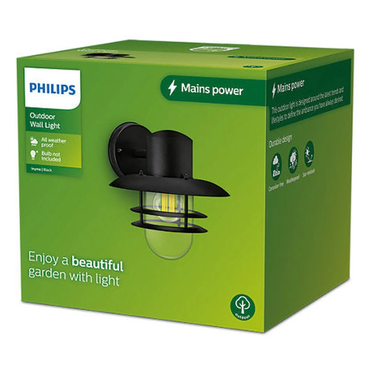 Utelamper - Klassiske Vegglamper>Philips Inyma vegglampe utendørs IP44 Svart