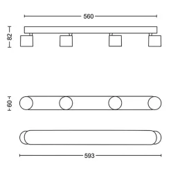 Kjøkkenbelysning Tak|Spotter & Skinner>Philips myLiving star taklampe 4x4,5W 2700 Kelvin dimbar - Svart