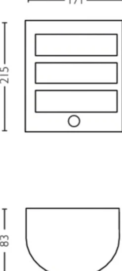 Utelamper - Veggskjold / Plafond>Philips Python vegglampe utendørs IP44 6W LED m/sensor - Antrasitt