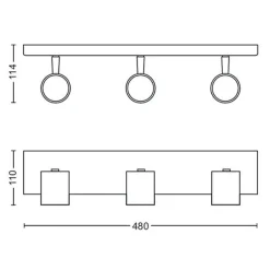 Kjøkkenbelysning Tak|Spotter & Skinner>Philips Runner taklampe 3 spot - Svart
