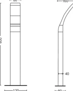Pullert>Philips Splay pullert 60 cm utendørs IP44 12W LED - Antrasitt