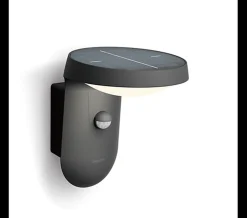 Solcellebelysning|Utelamper - Klassiske Vegglamper>Philips Tyla vegglampe 1,2W 3000 Kelvin IP44 solcelledrevet med dag/natt og bevegelses sensor Svart