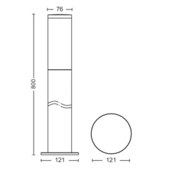 Pullert>Philips Utrecht pullert 80 cm utendørs IP44 E27 - Antrasitt