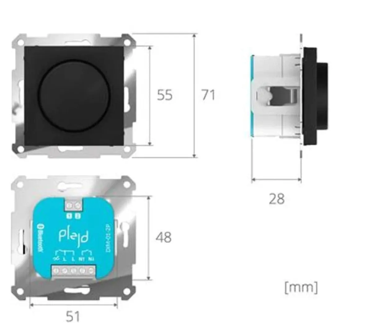 Dimmere|Dimmere>Plejd dimmer LED trådløs Bluetooth, 1-2 pol, 300VA - Svart