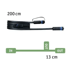 Plug & Shine System>Paulmann Plug & Shine 2 meter kabel med 2 utganger Svart
