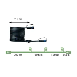 Plug & Shine System>Paulmann Plug & Shine 5 meter kabel med 4 utganger Svart