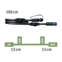 Plug & Shine System>Paulmann Plug & Shine 1 meter kabel med 3 utganger Svart