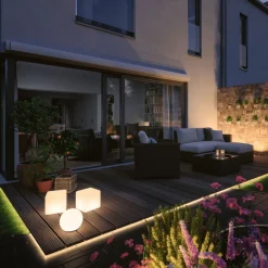 Plug & Shine System>Paulmann Plug & Shine Cube 30x30 cm 6,5W 3000 Kelvin IP67 - Med jordspyd Hvit