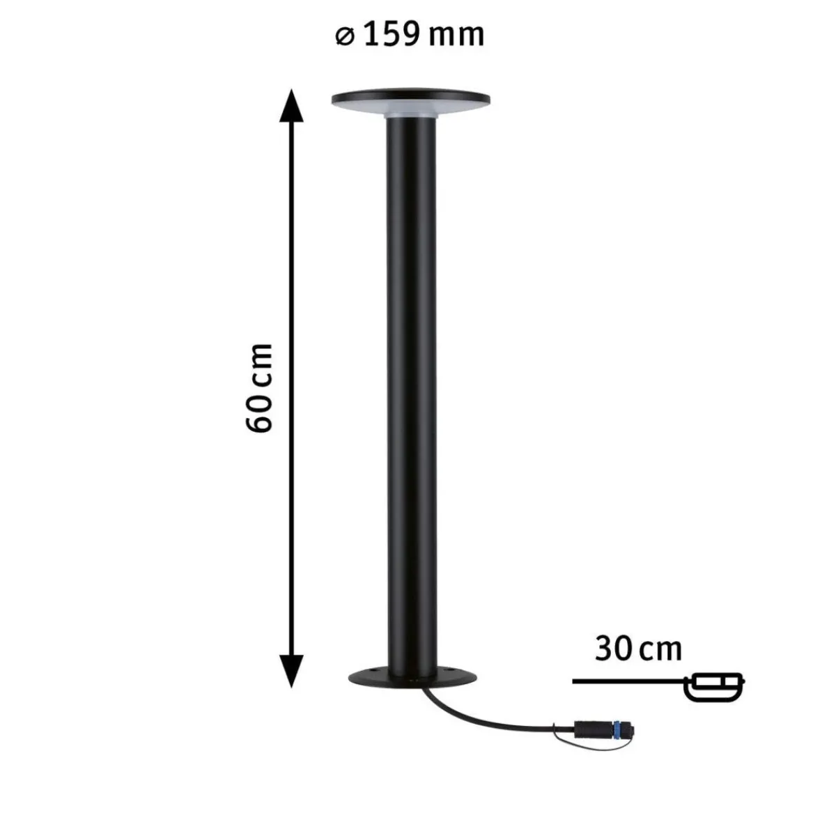 Plug & Shine System|Pullert>Paulmann Plug & Shine Plate pullert IP44 60 cm 6,1W 3000 Kelvin - 24 Volt Antrasitt